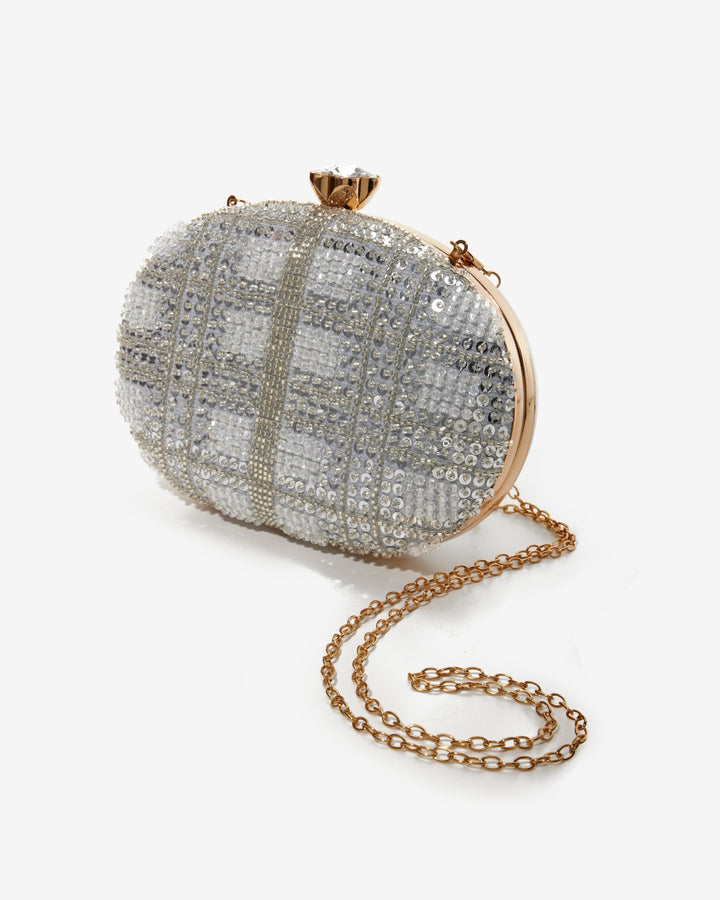 Sparkle Sequin Clutch Silver