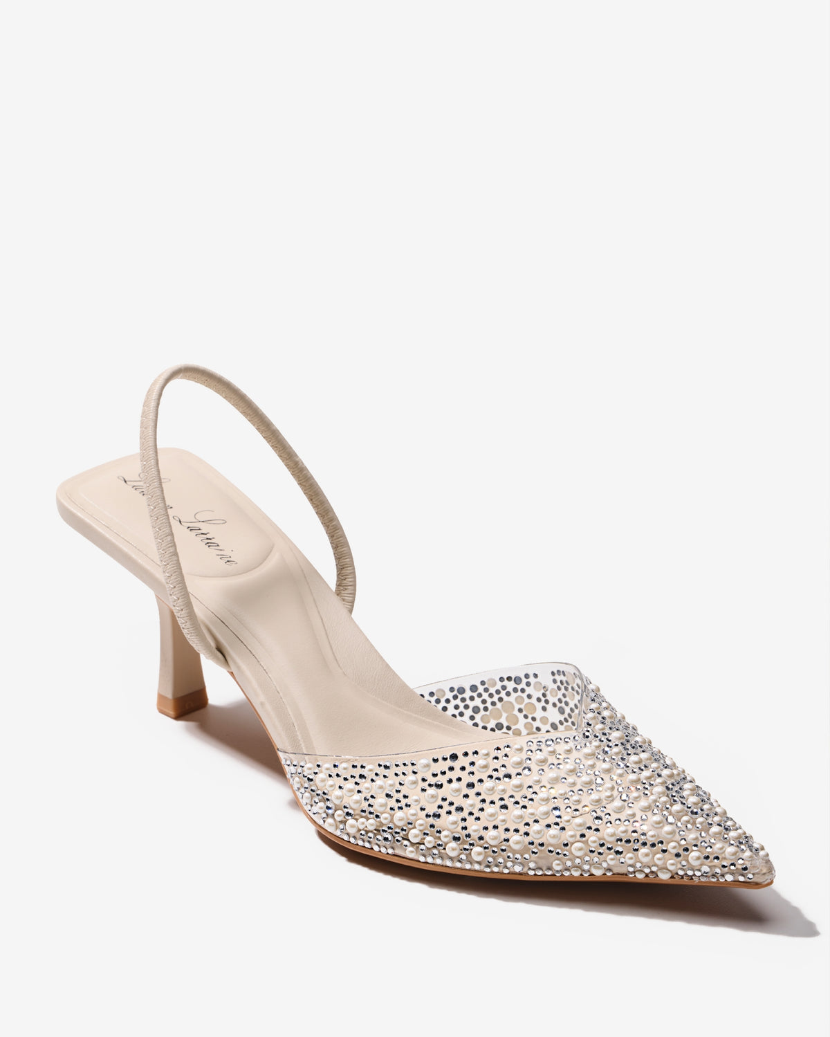 Pearl Slingback Closed Toe Heel Pearl