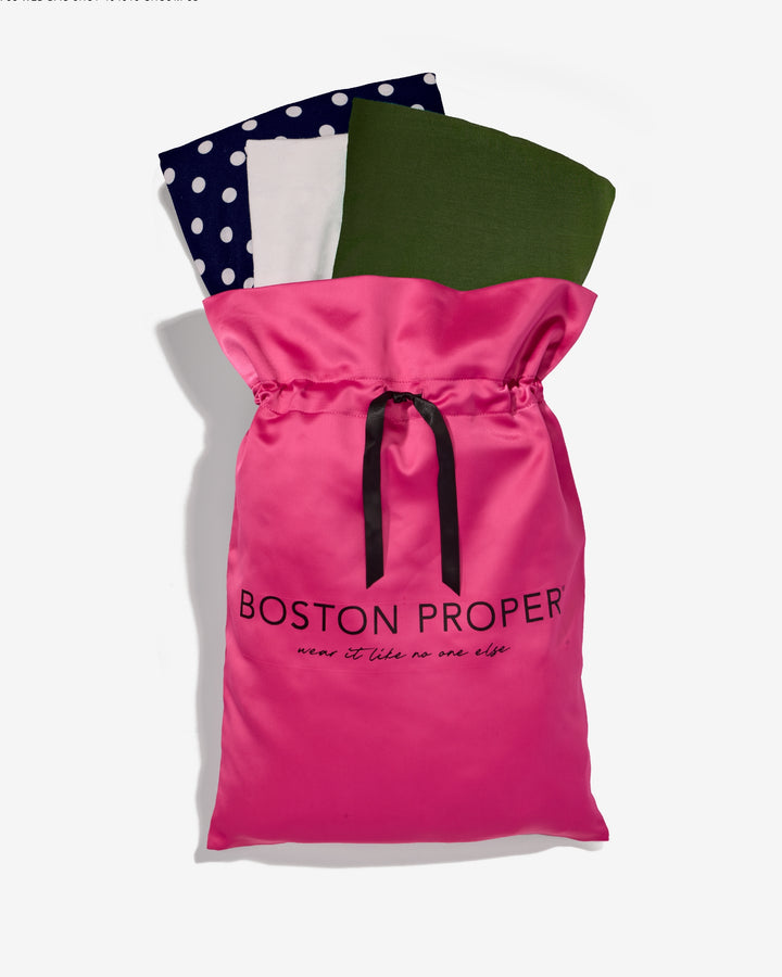 Boston Proper Drawstring Bag Pink/Black