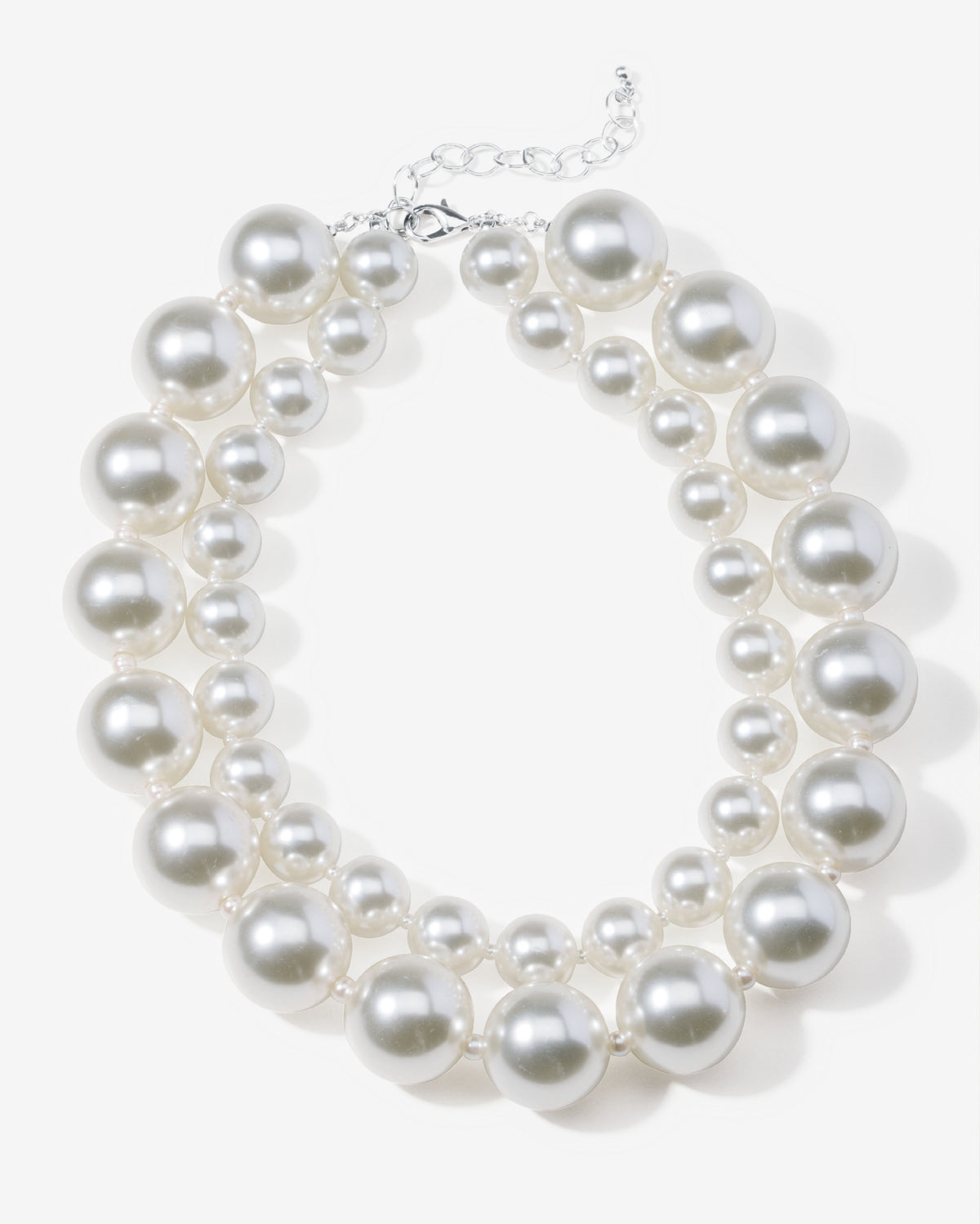 Double Layered Pearl Necklace White