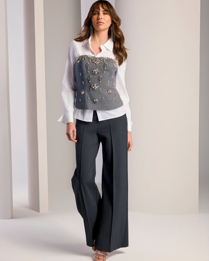 Malibu Ultimate Pull-On Ponte Pant Charcoal Heather