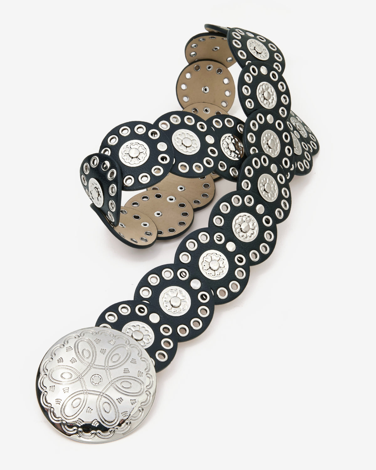 Grommet Detail Belt Black