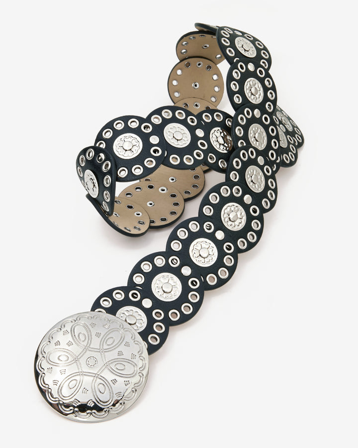 Grommet Detail Belt Black