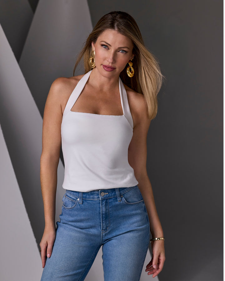 So Sexy Halter Knit Top Pure White