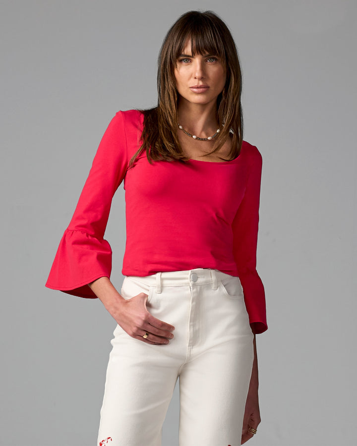 So Sexy Bell Sleeve Top True Red