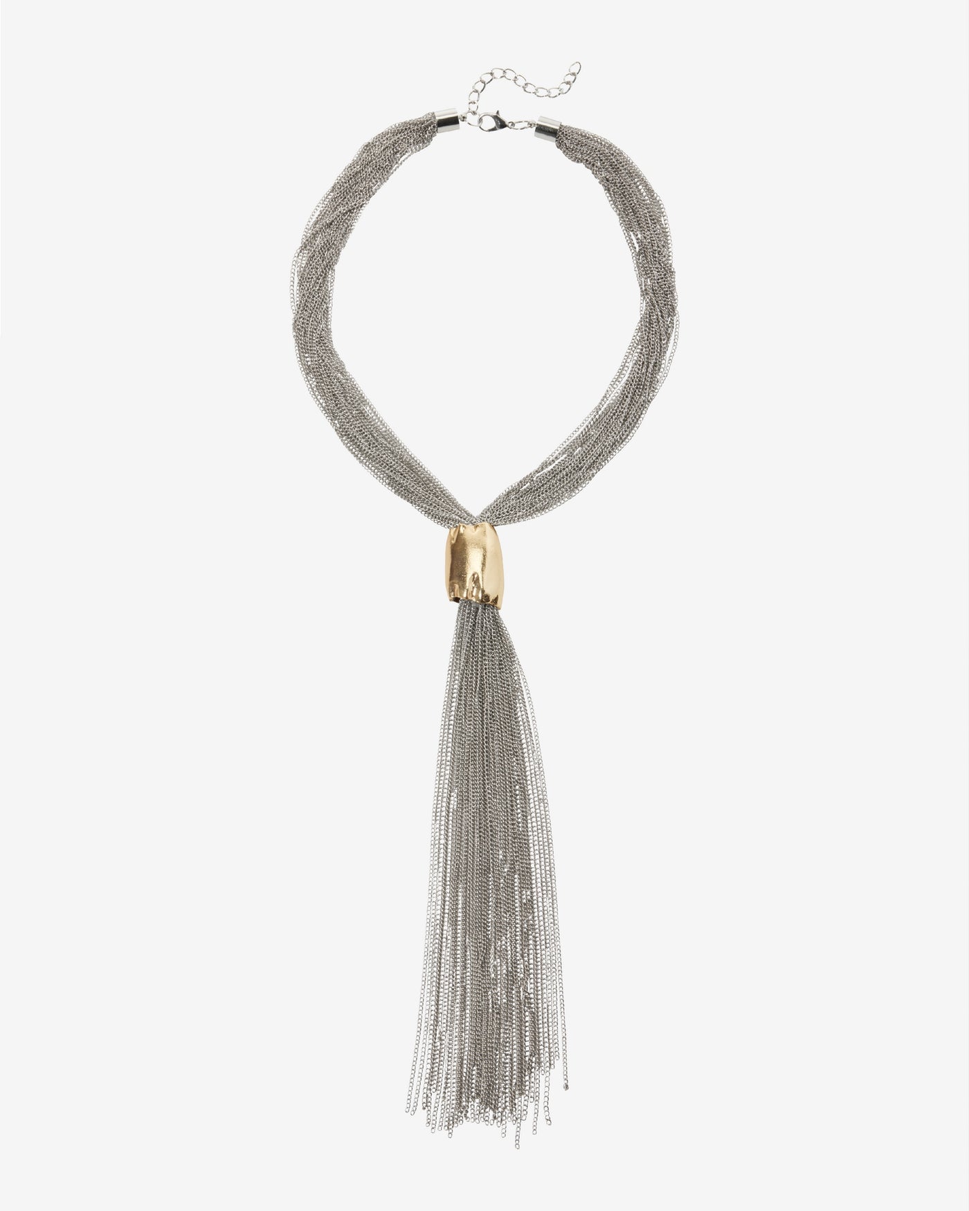 Mixed Metals Drop Necklace Silver/Gold