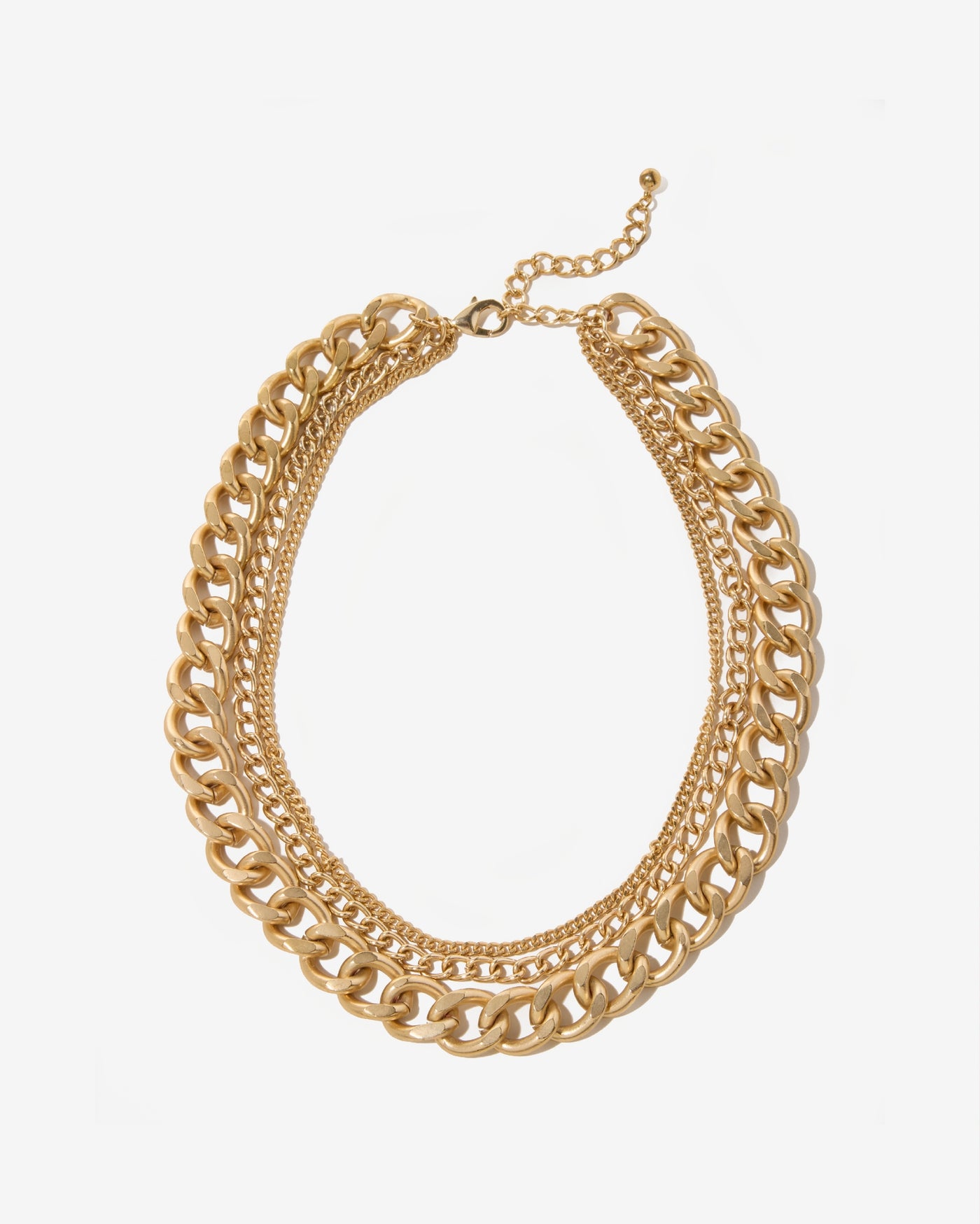Matte Layered Chain Necklace Gold