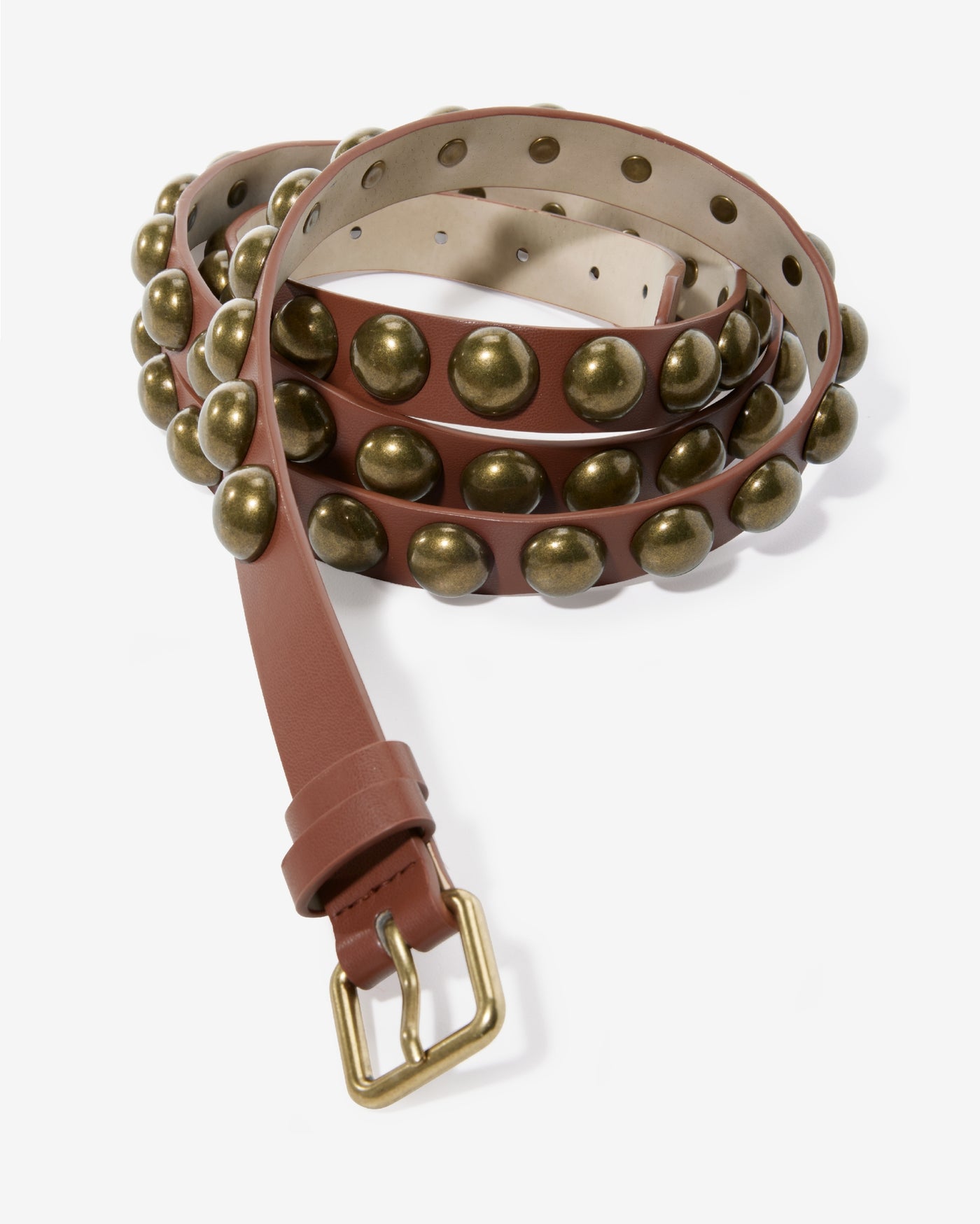 Double Wrapped Studded Belt Brown
