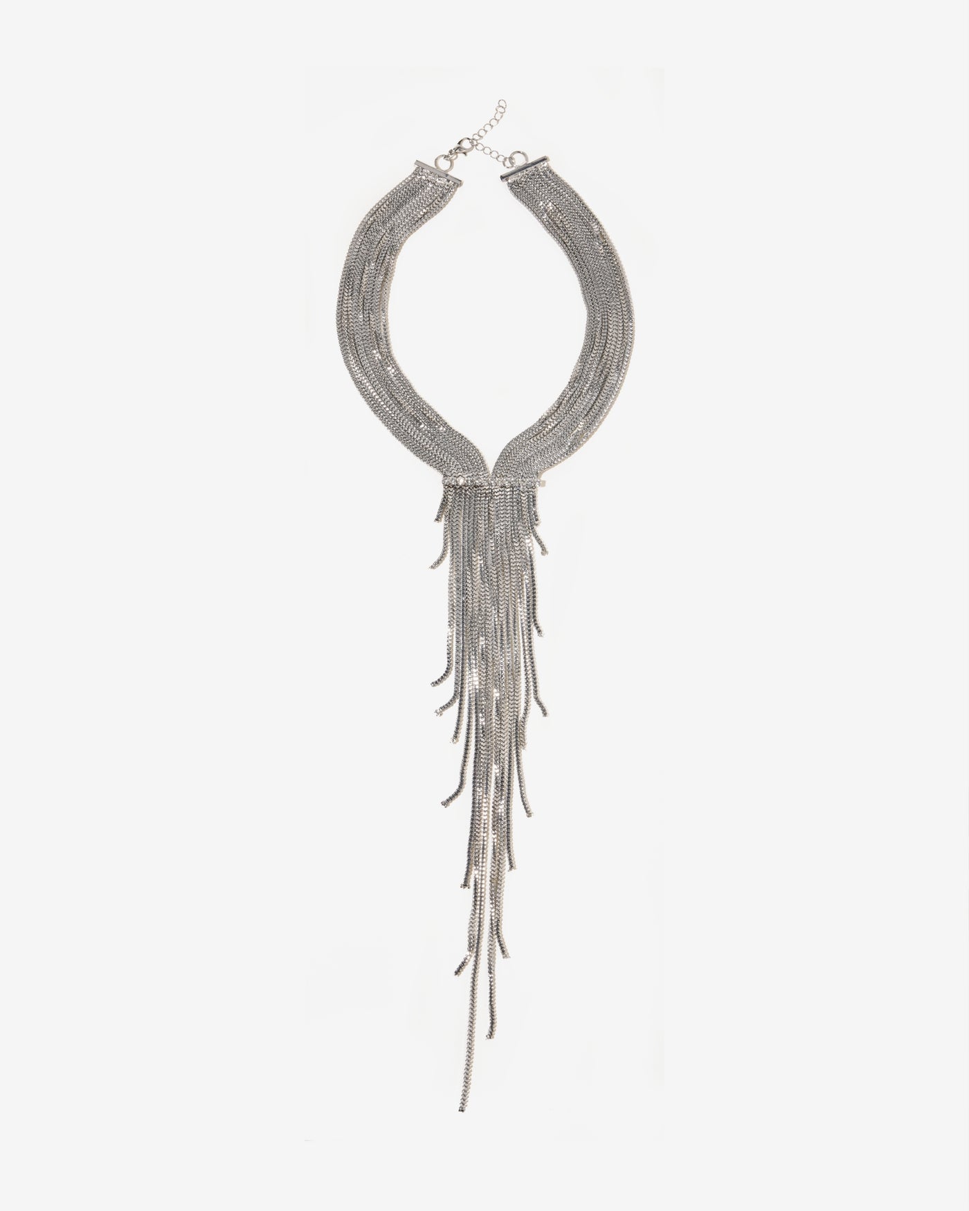 Silver Statement Drop Necklace Silver