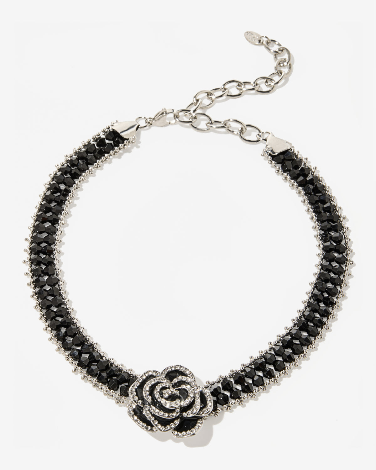 Black Floral Hardware Choker Black
