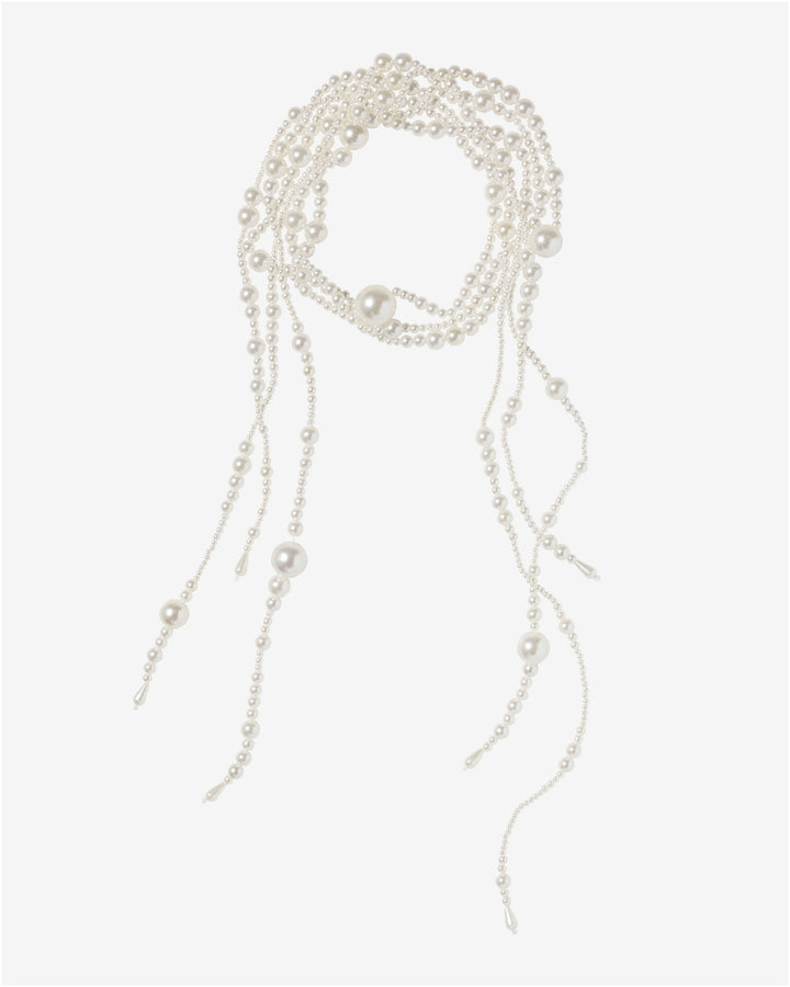 Pearl Strappy Necklace White