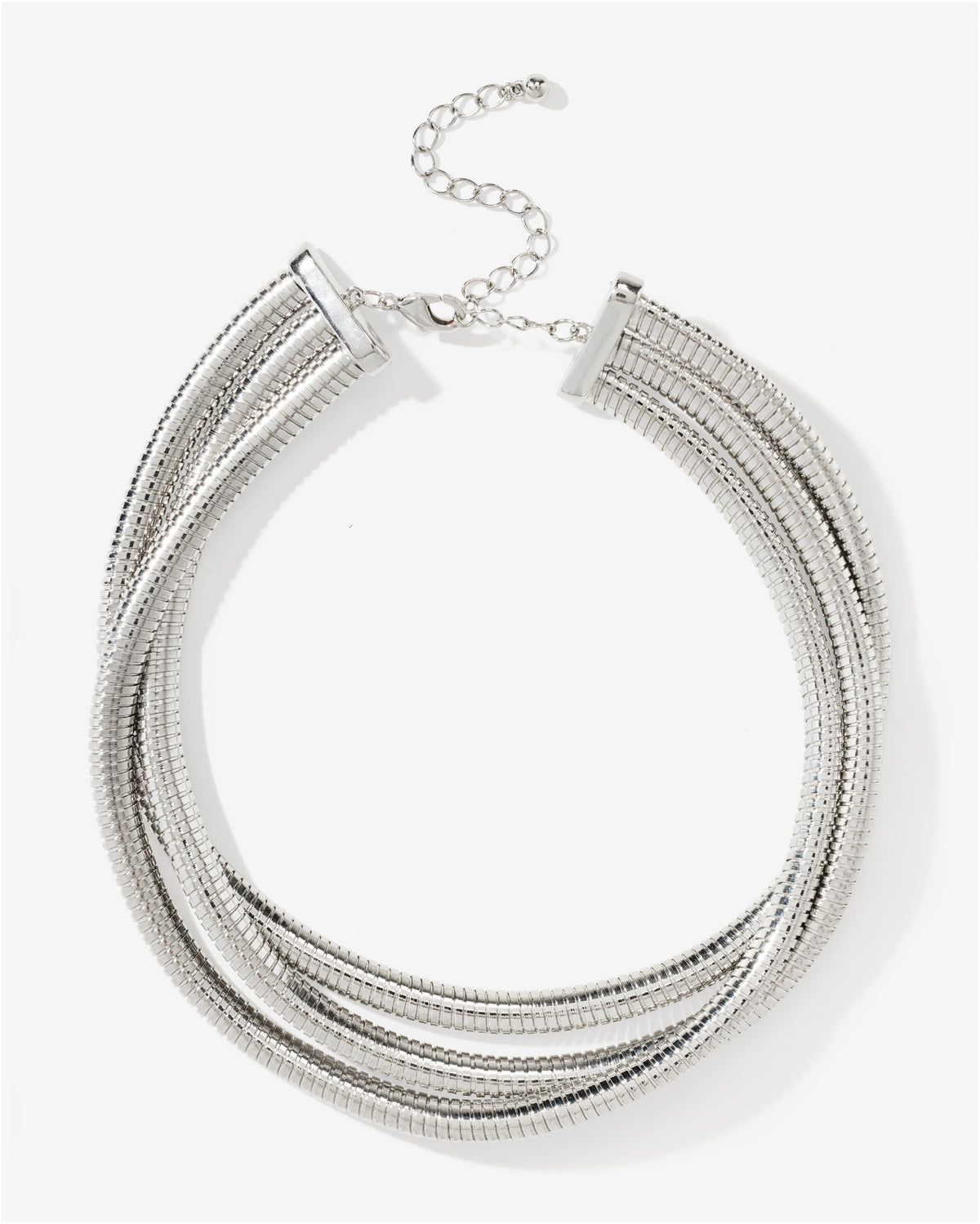 Slinky Layered Necklace Silver