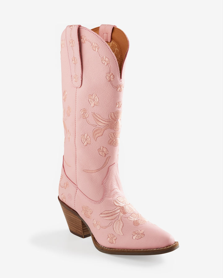 Dingo Embroidered Floral Western Boot Pink