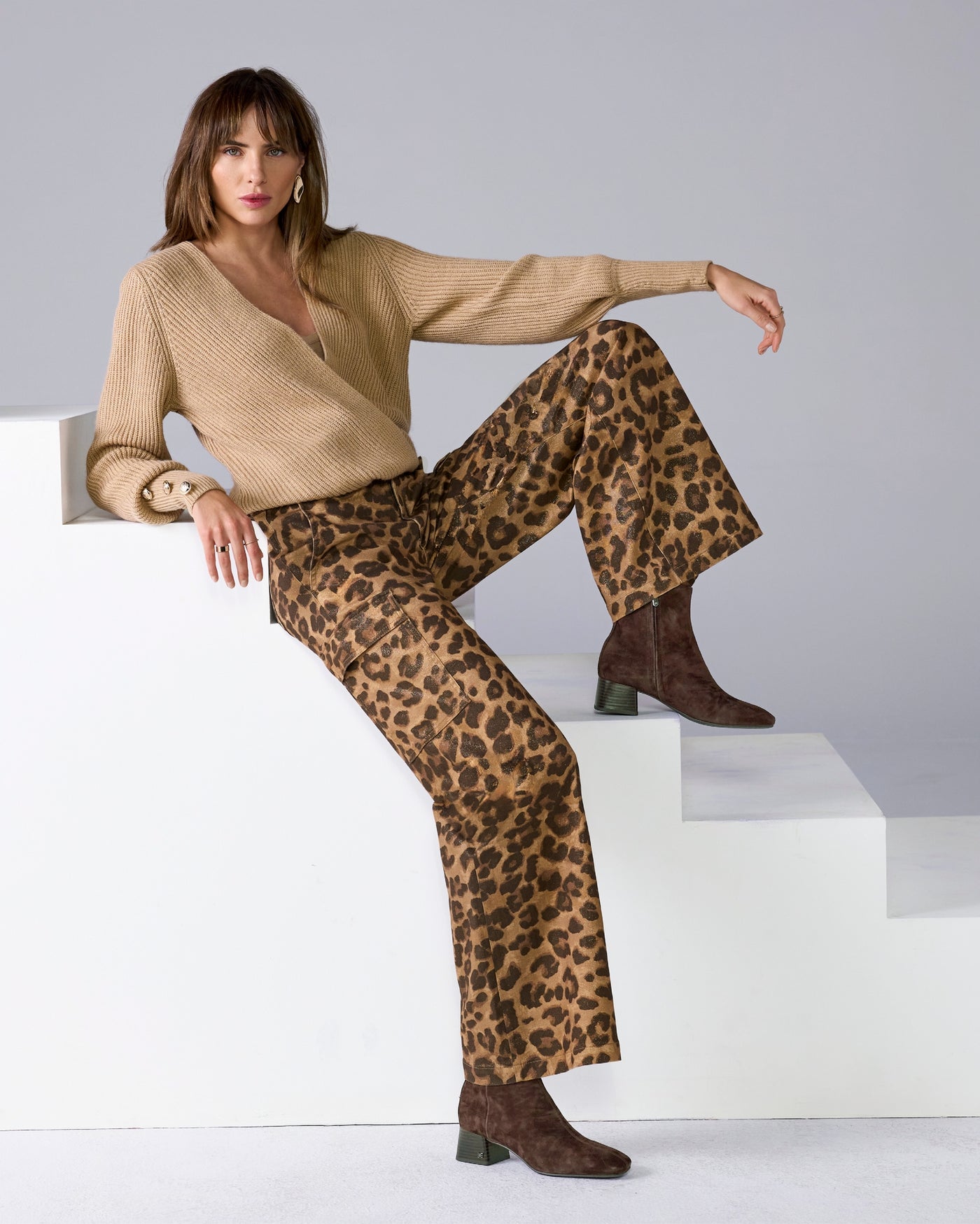 Metallic Leopard Cargo Jean Gilded Cheetah