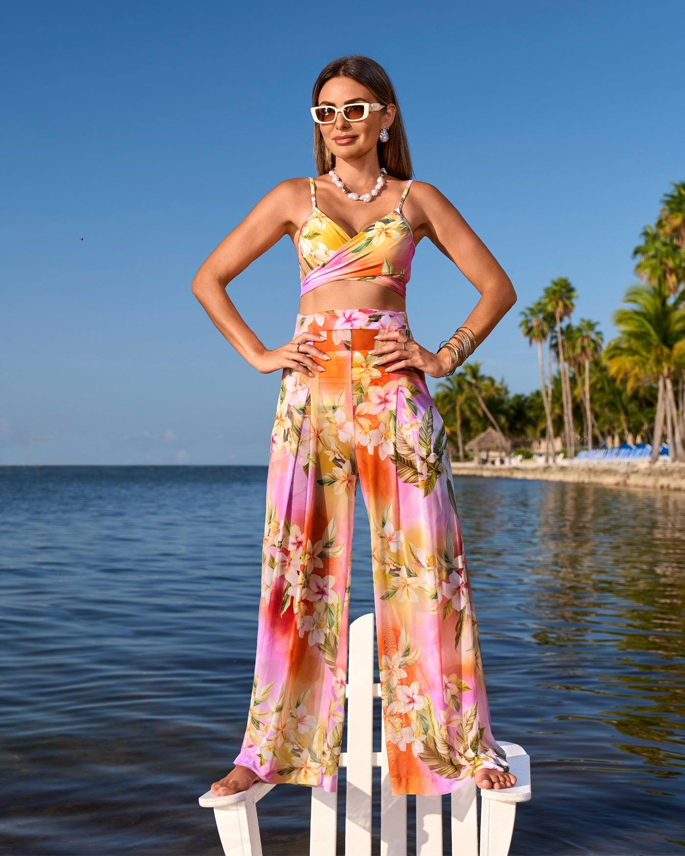 Swim Sense Mesh Print Pant Ombre Floral