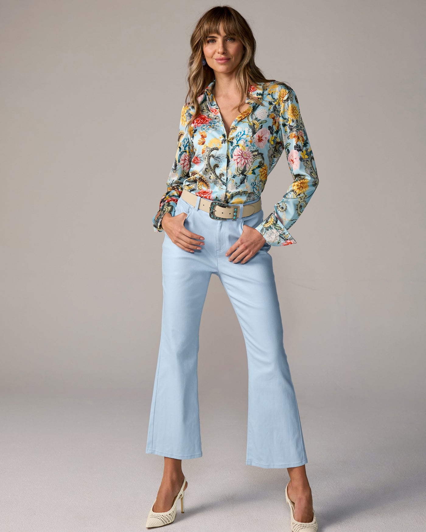 Monterey Kick Flare Coated Jean Corydalis Blue