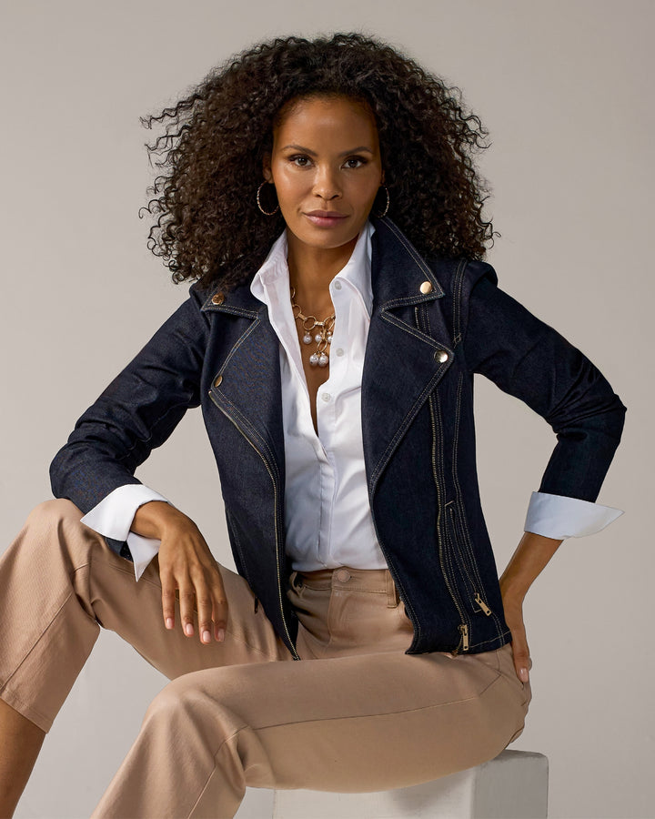 Denim Moto Jacket Rinse