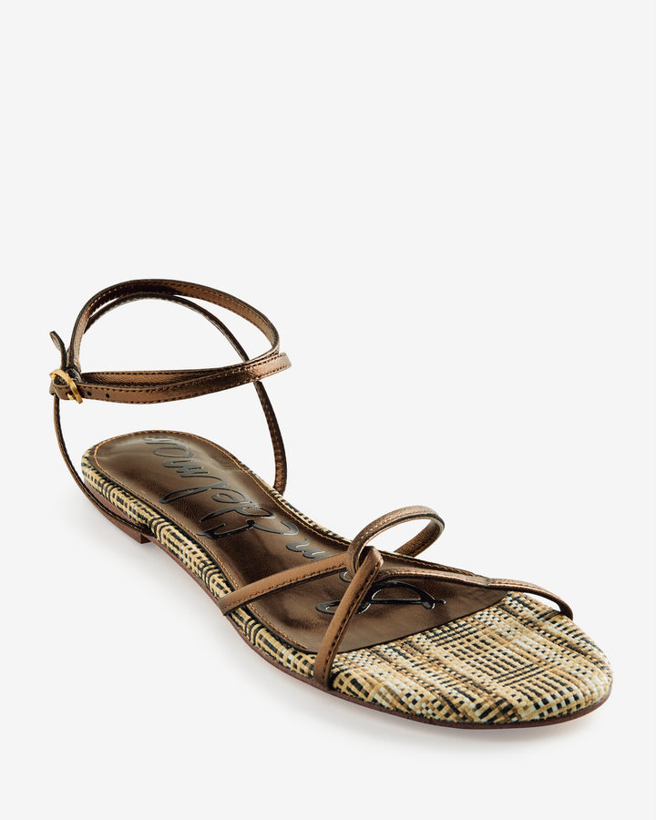 Sam Edelman Thin Strappy Flat Sandal Bronze