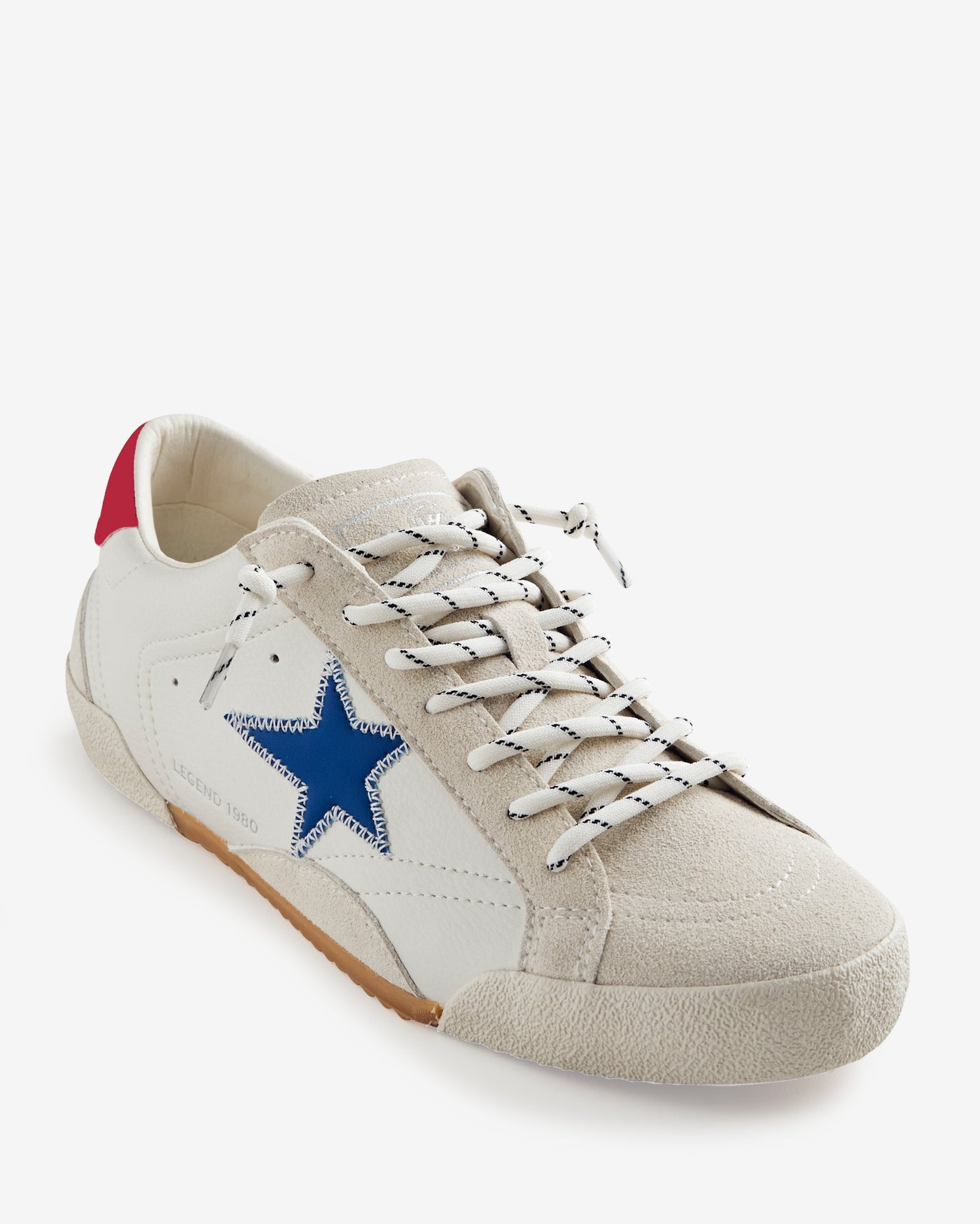 Vintage Havana Red White and Blue Star Sneaker White Multi
