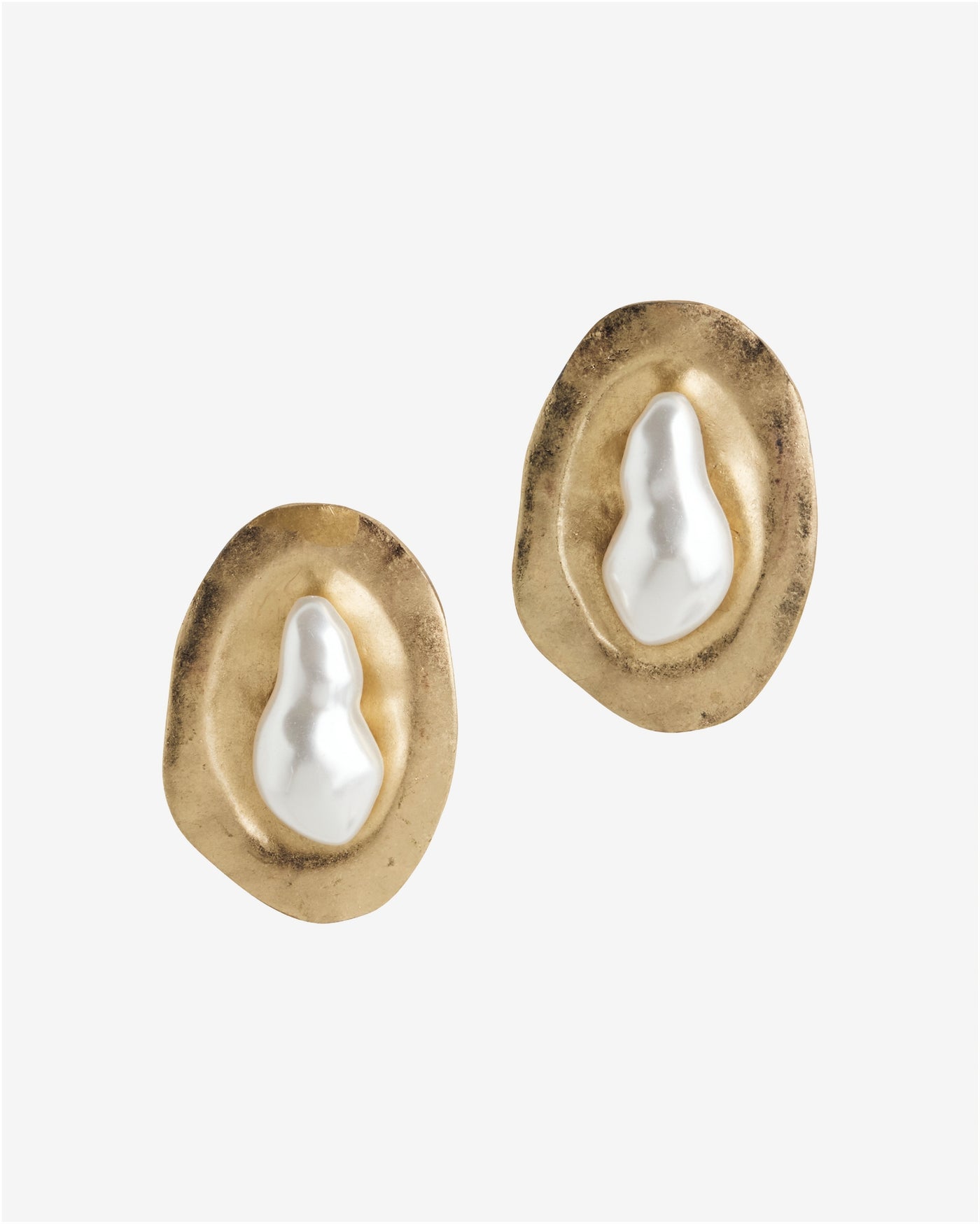 Modern Gold Pearl Stud White/Gold