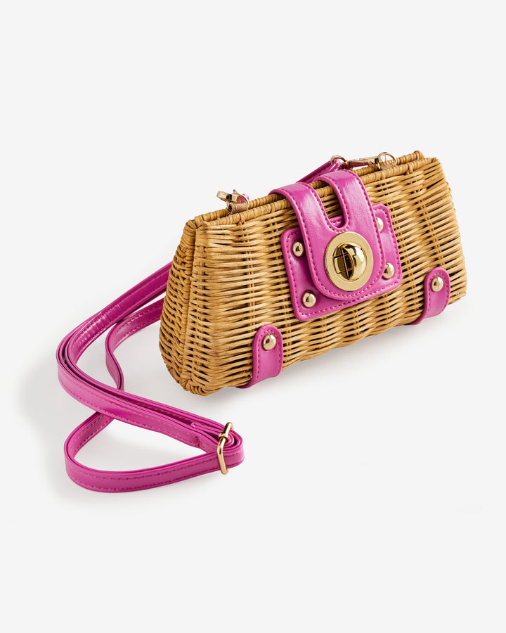 Wicker Clutch Natural/Pink