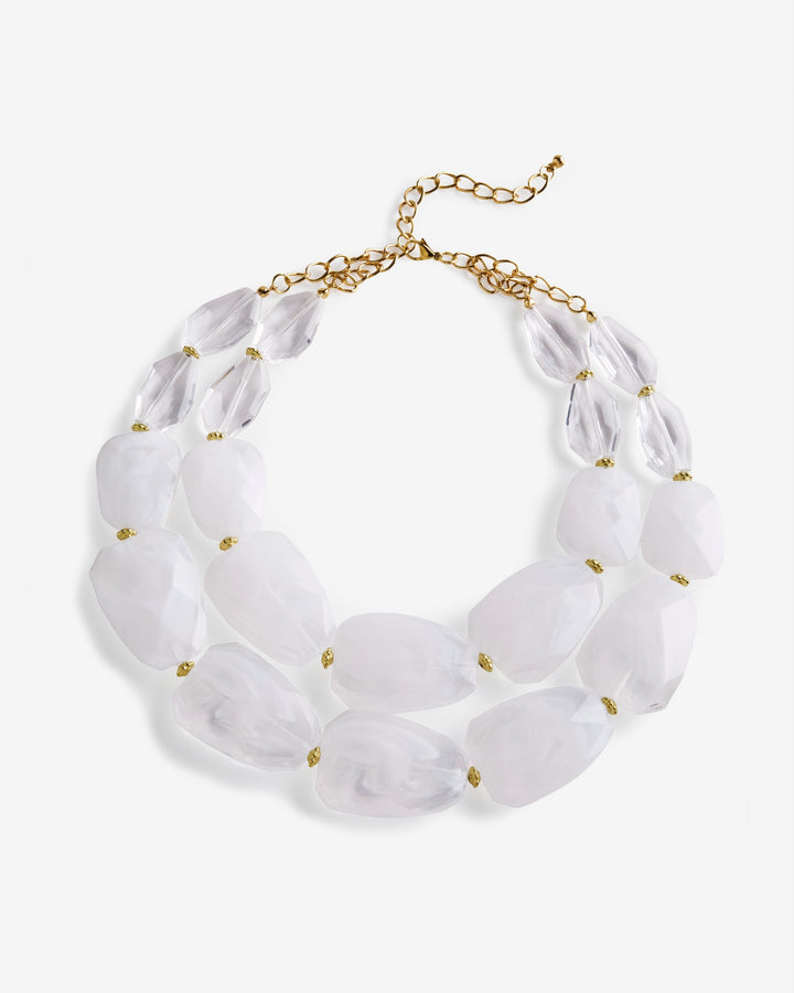 Chunky White Stone Necklace White