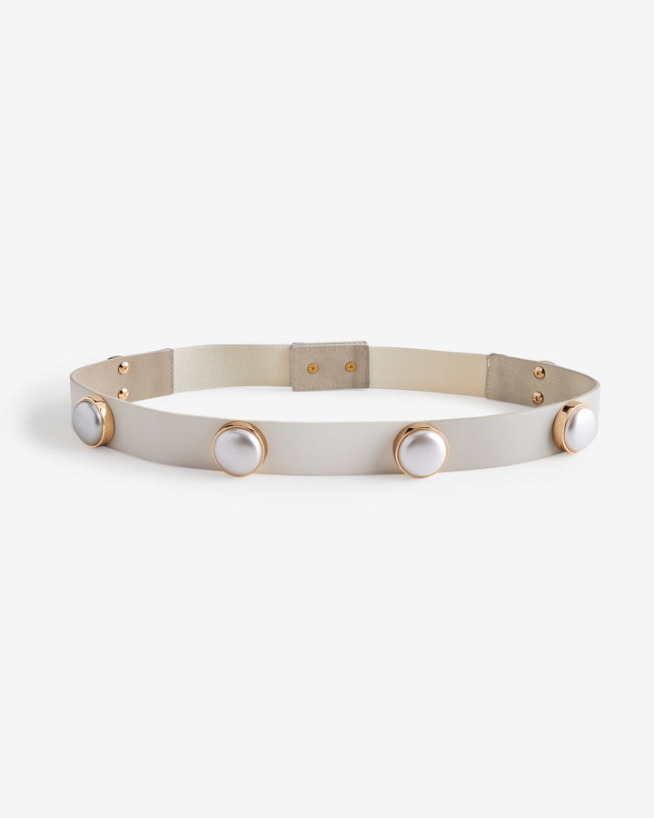 All Over Pearl Belt Ivory