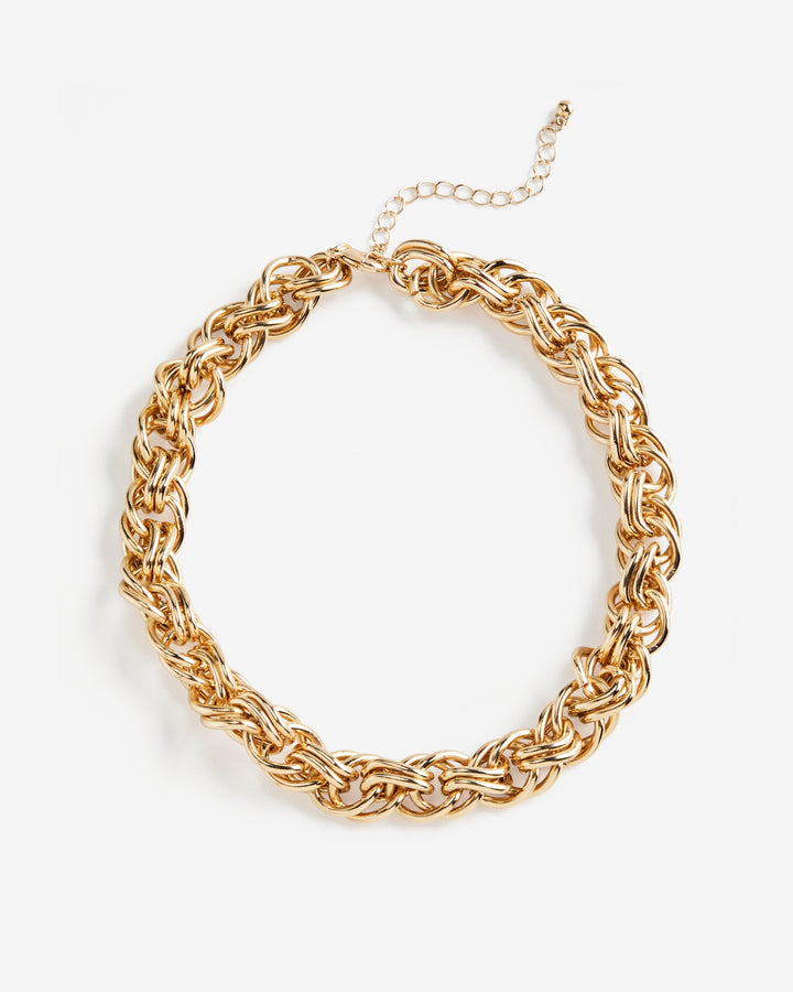 Twisted Chunky Chain Necklace Gold