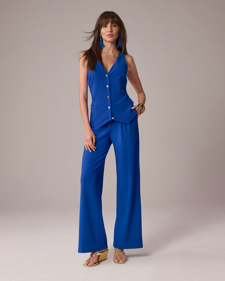Beyond Travel Pleated Wide Leg Pant Deep Ocean