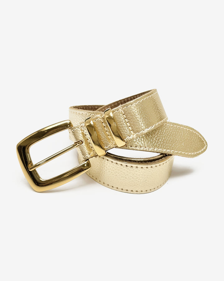 Modern Buckle Hardware Belt Gold