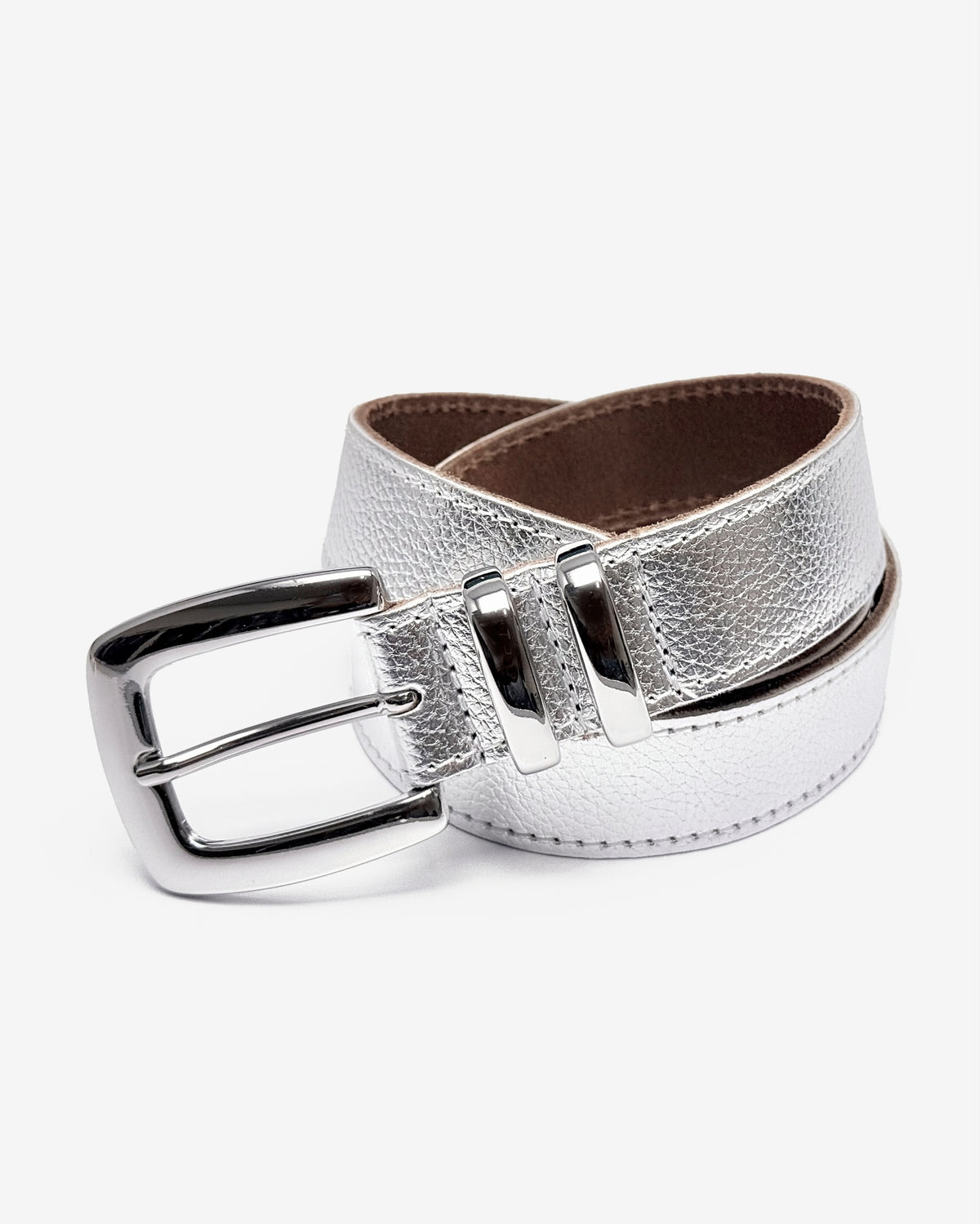 Modern Buckle Hardware Belt Silver