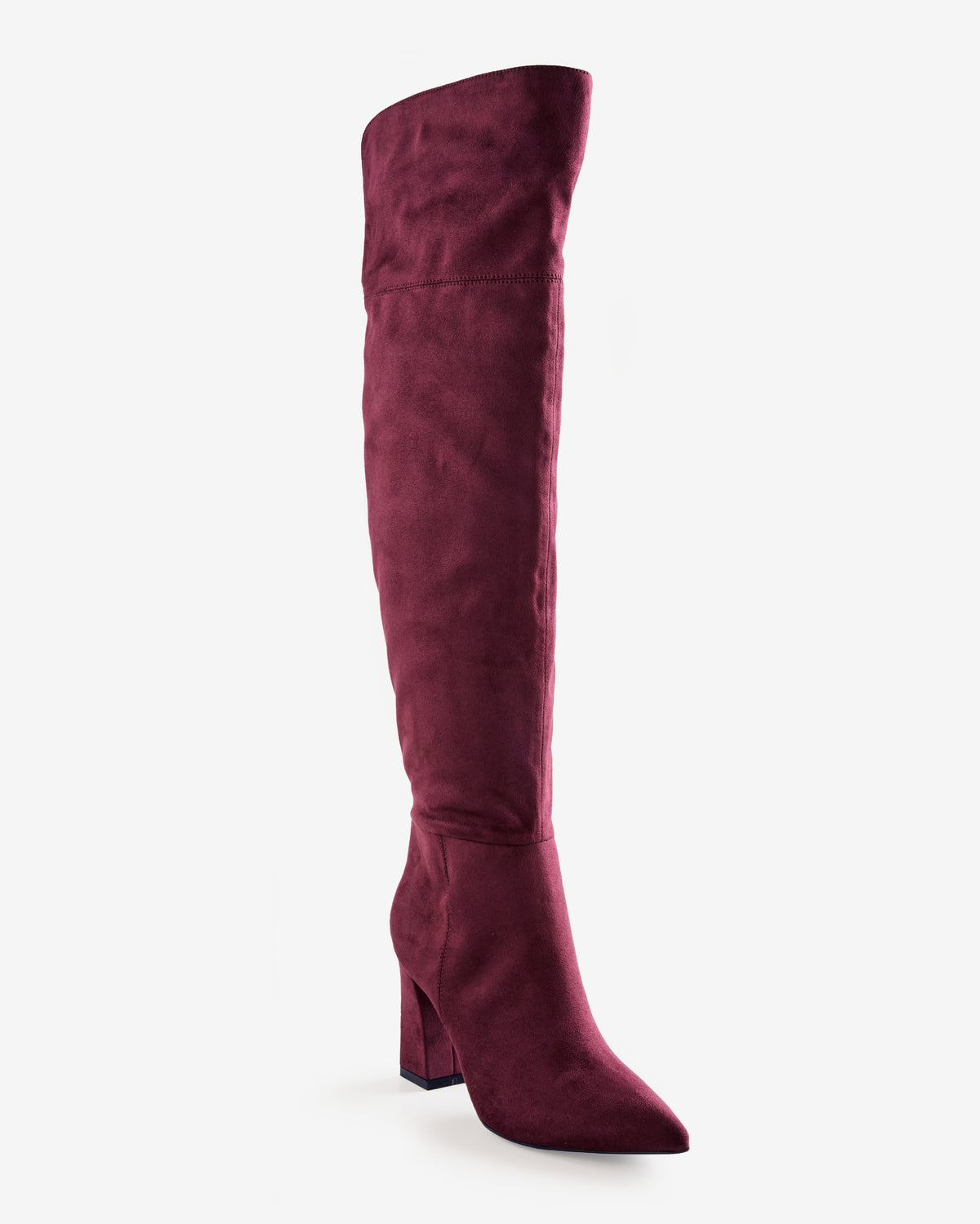 Over The Knee Pointed Toe Boot Wine