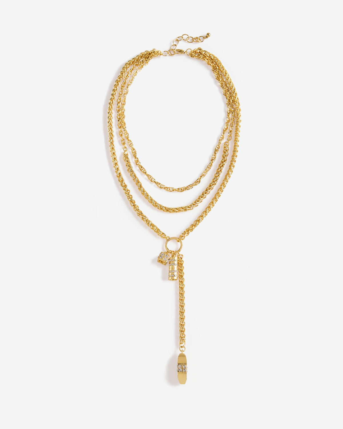 Layered Charm Chain Necklace Gold