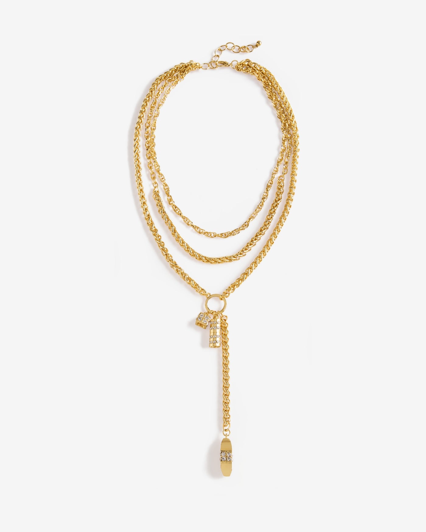 Layered Charm Chain Necklace Gold