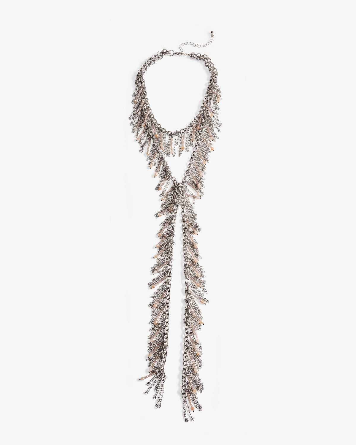 Fringe Wrap Necklace Silver