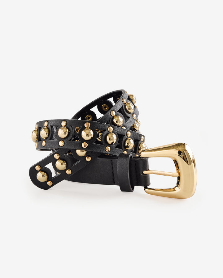 Gold Studded Belt Black