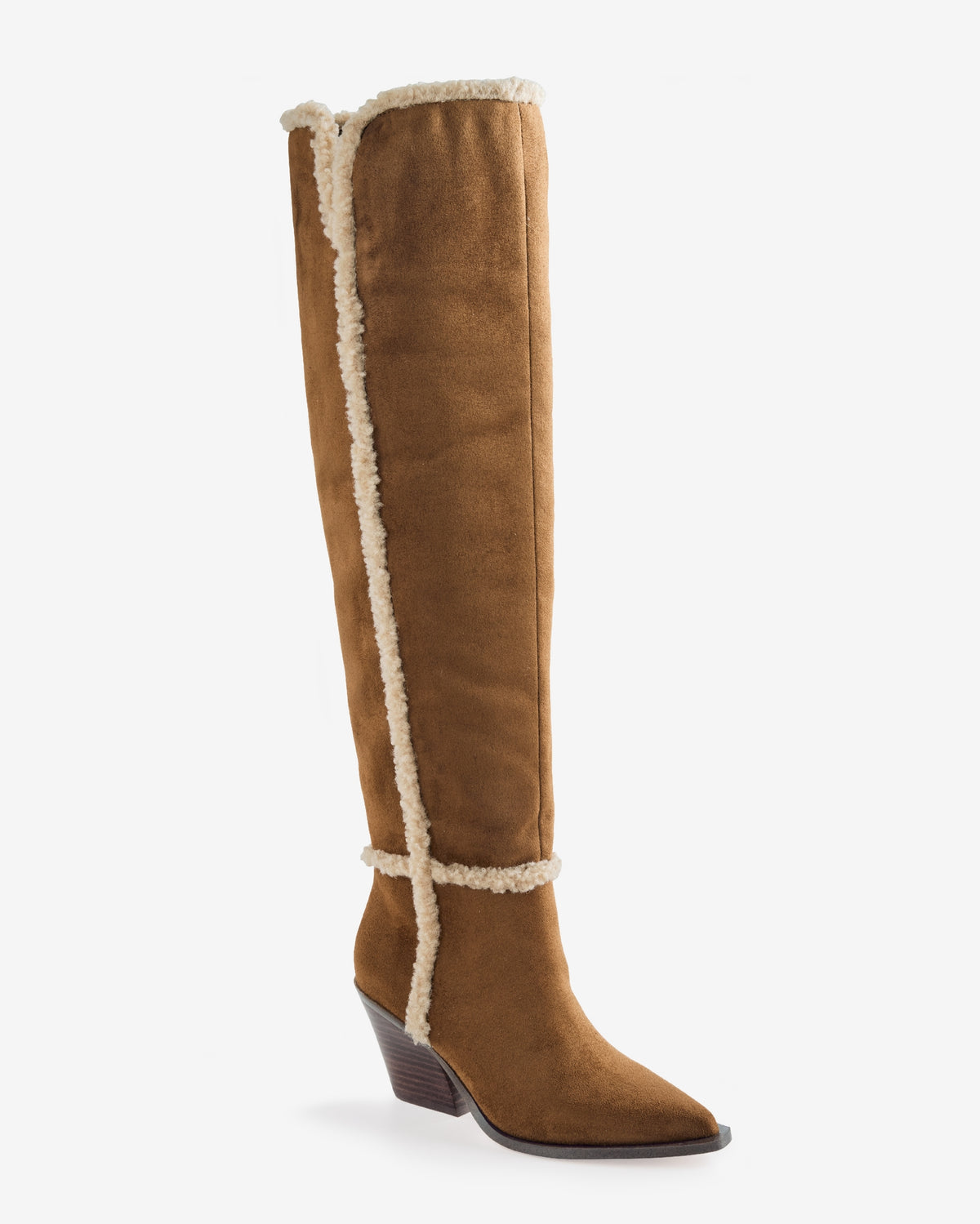Jessica Simpson Shearling Over The Knee Boot Cognac