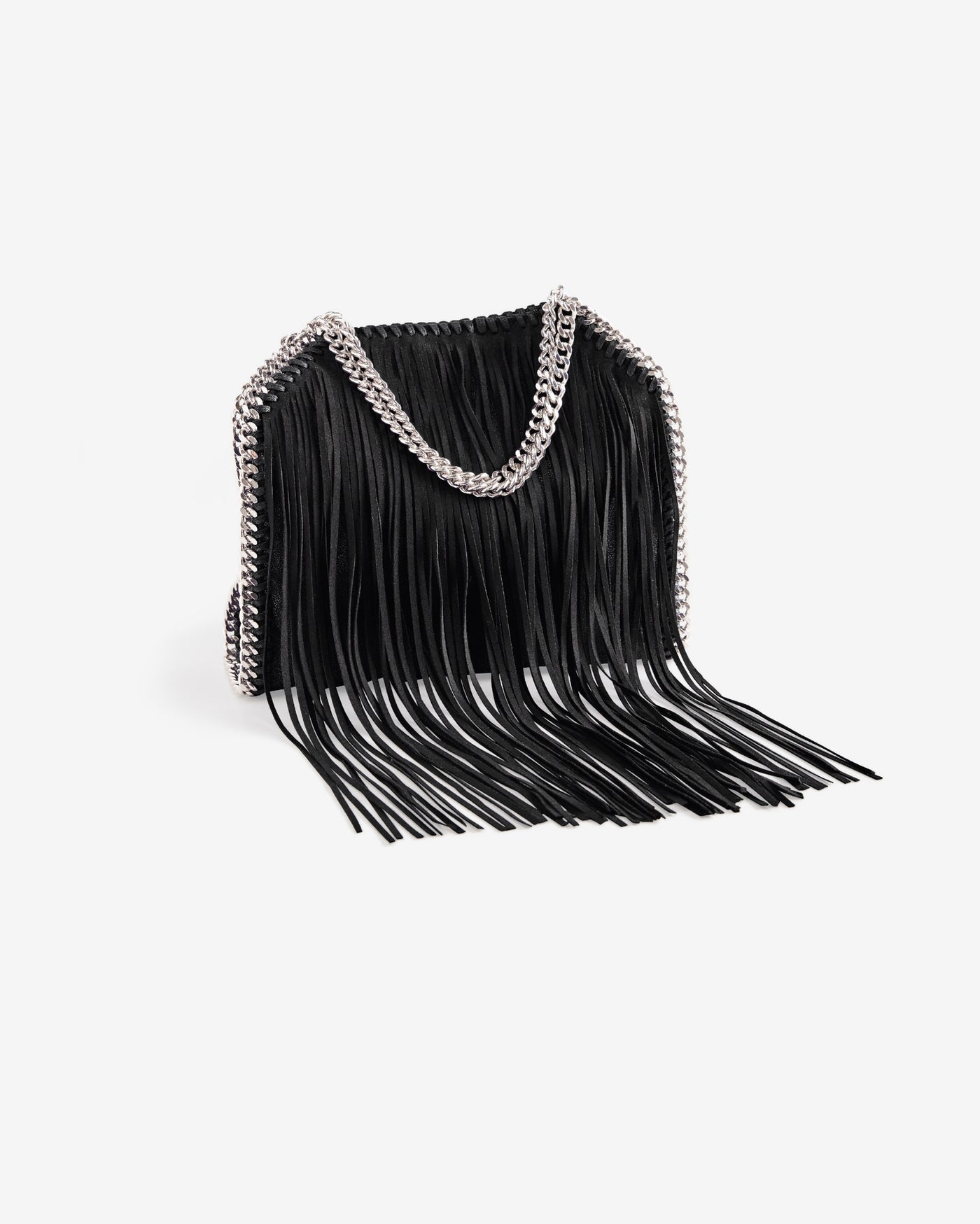 Fringe Chain Detail Handbag Black