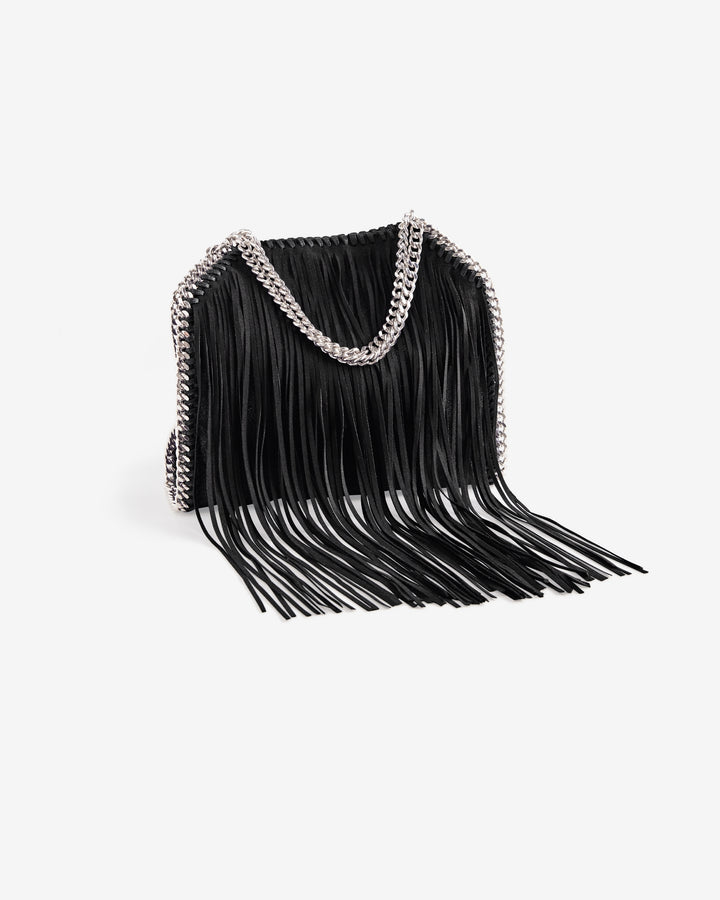 Fringe Chain Detail Handbag Black