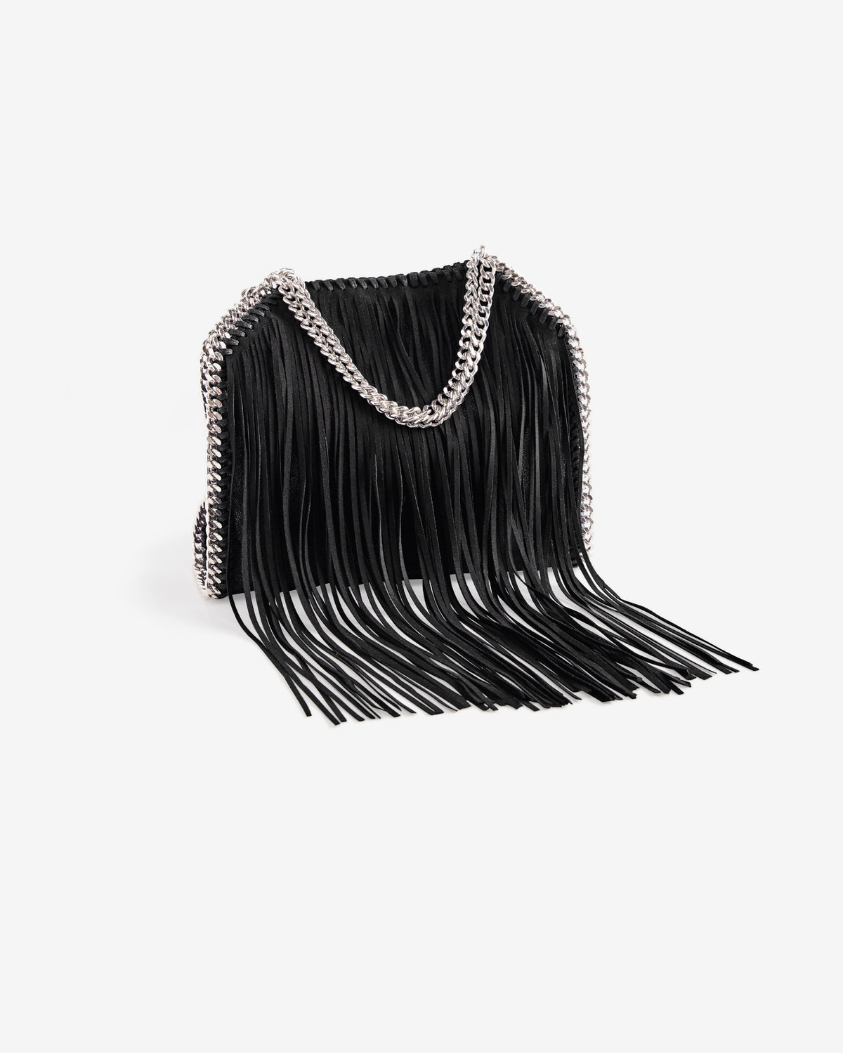 Fringe Chain Detail Handbag Black