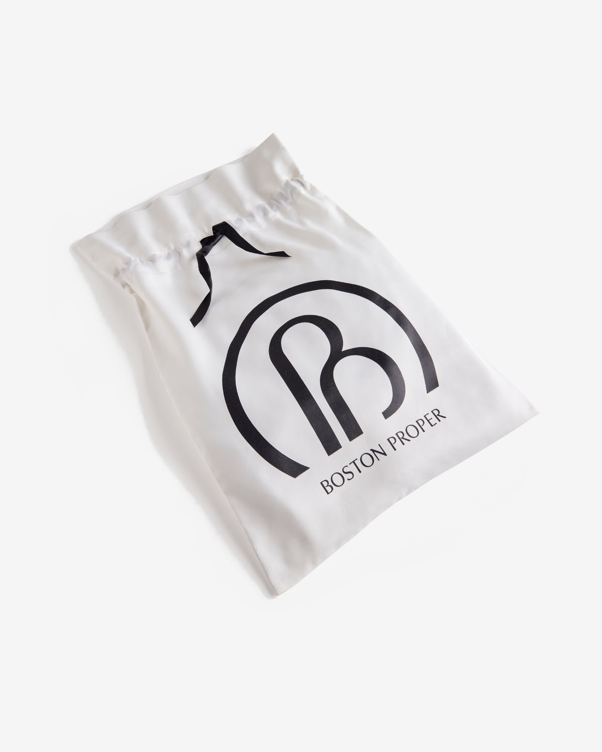 Boston Proper Logo Drawstring Bag Off White/Black