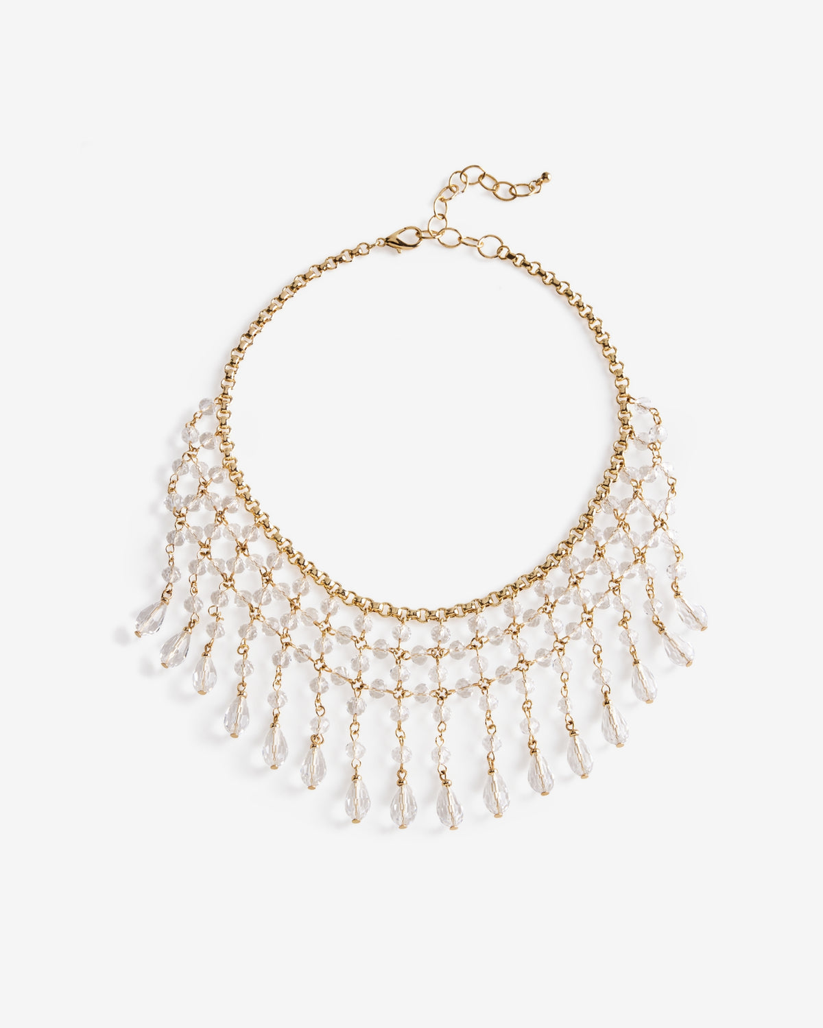 Dainty Crystal Choker Necklace Gold