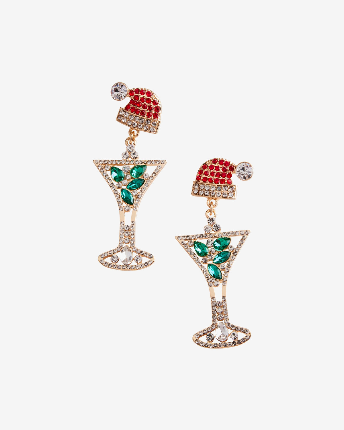 Festive Martini Earrings Red/Green
