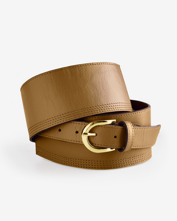 Wide Band Waist Belt Brown