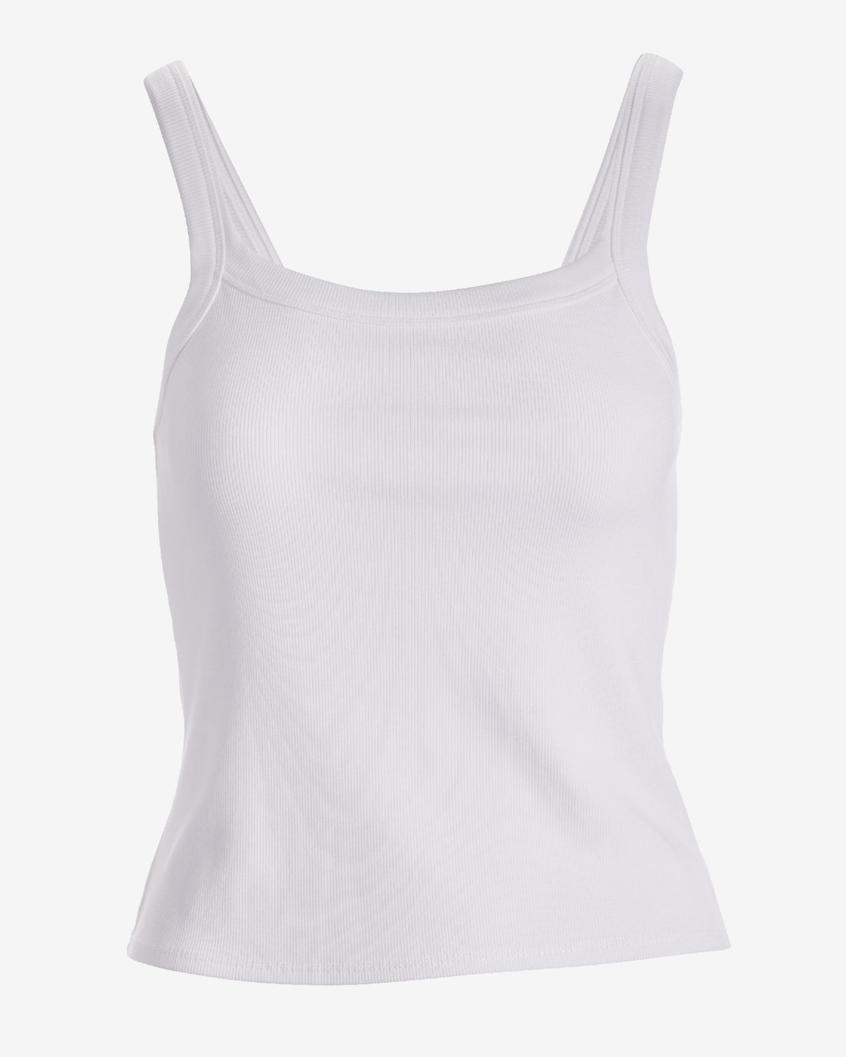 So Essential Ribbed Scoop Neck Tank Top Pure White