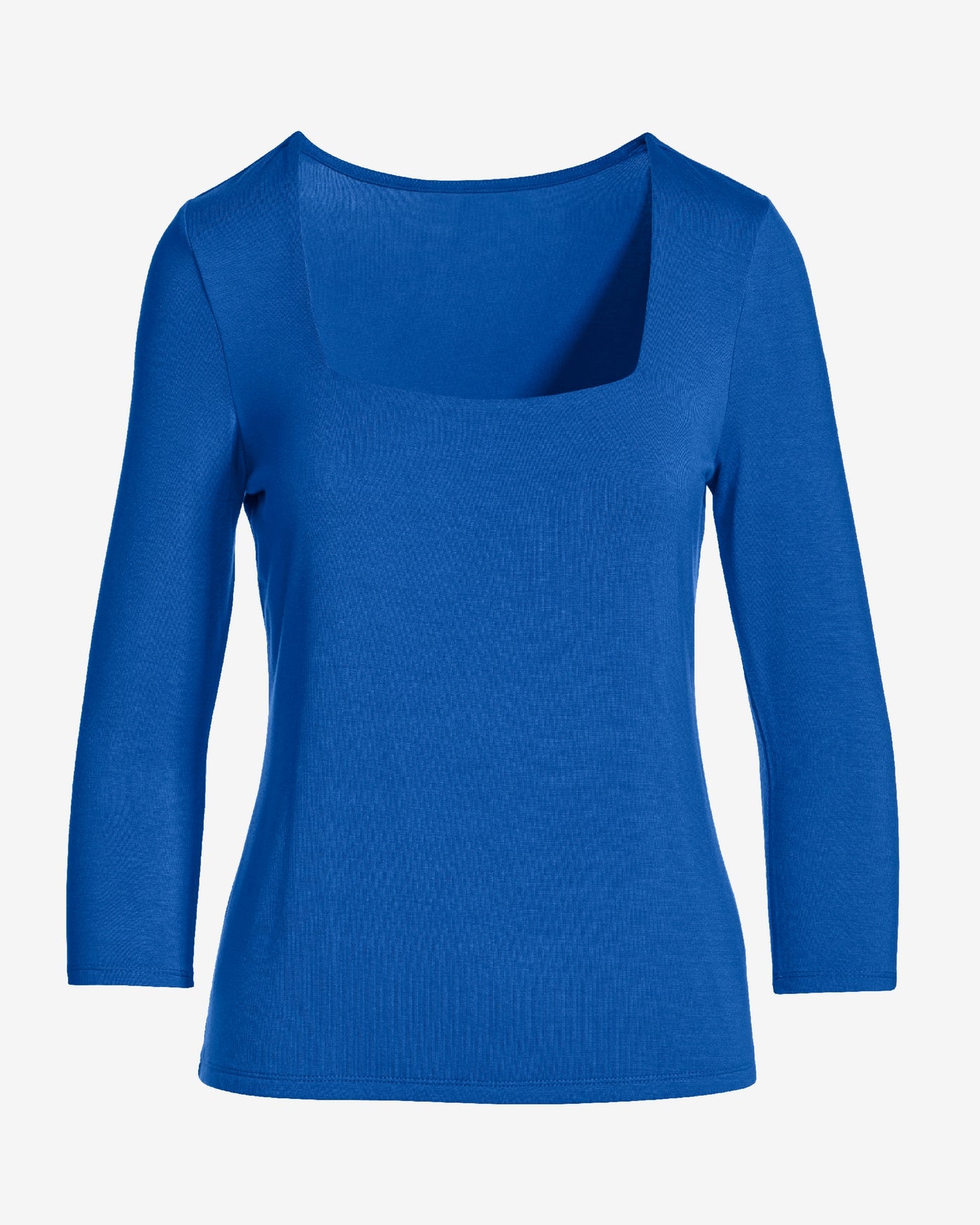 So Effortless Square Neck Three Quarter Sleeve Top Palace Blue