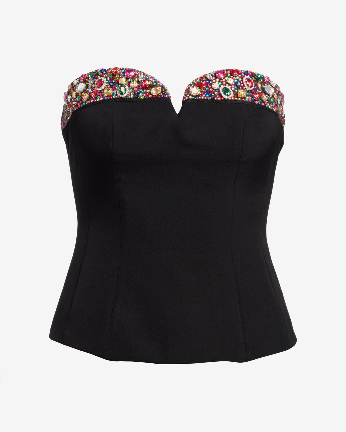 Embellished Strapless Shell Black