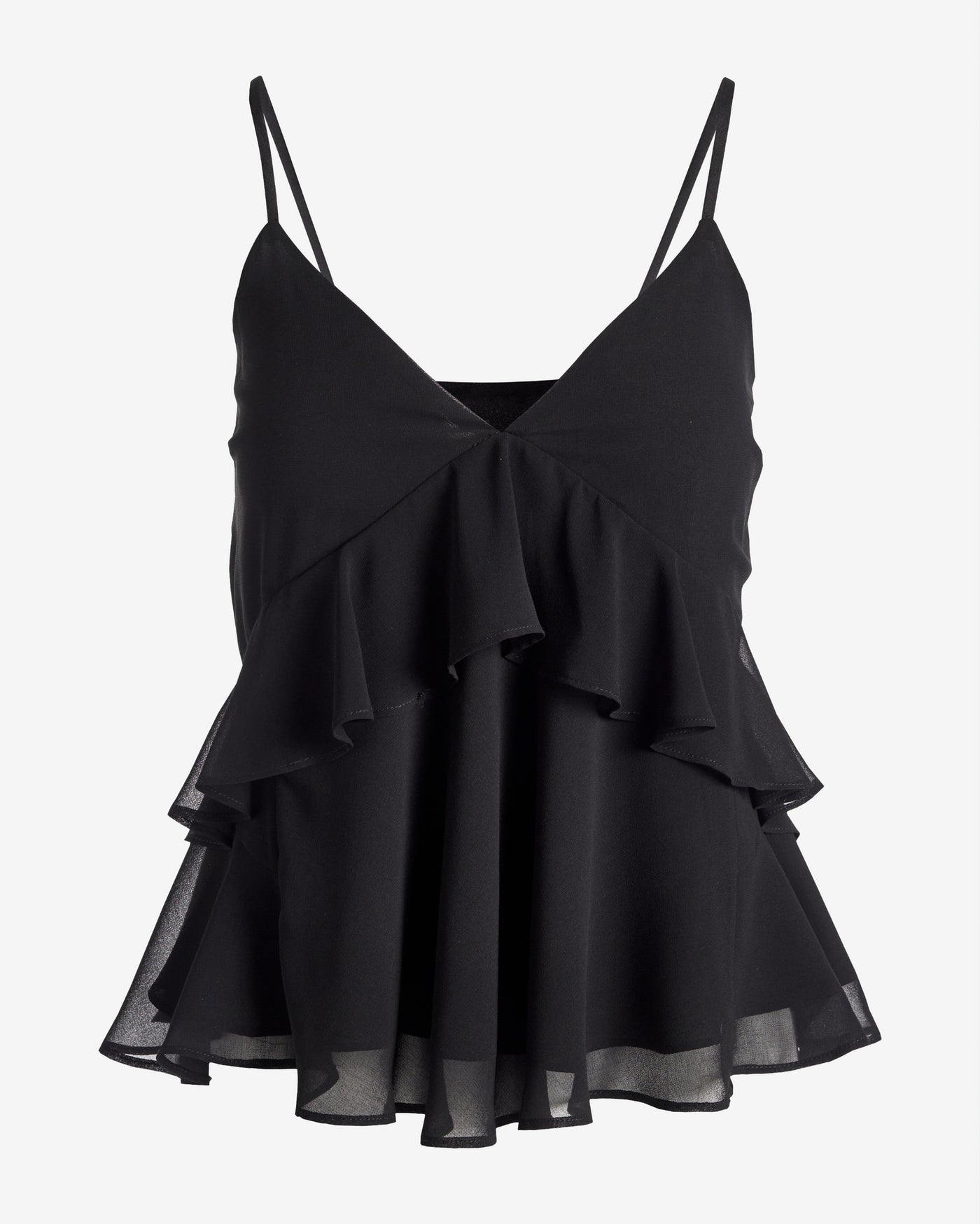 Sleeveless Ruffle Blouse Black