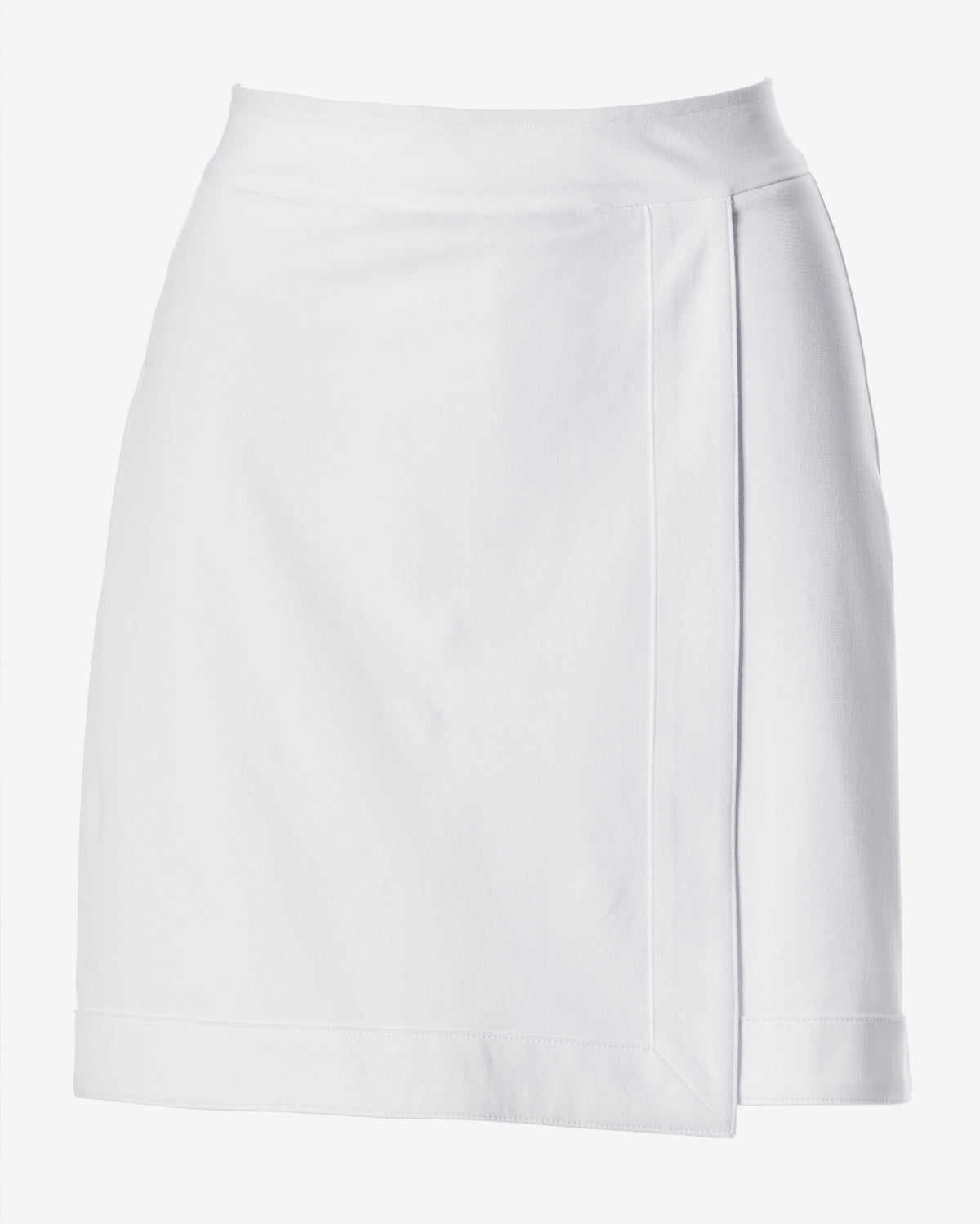 Twill Pull On Wrap Skort Pure White