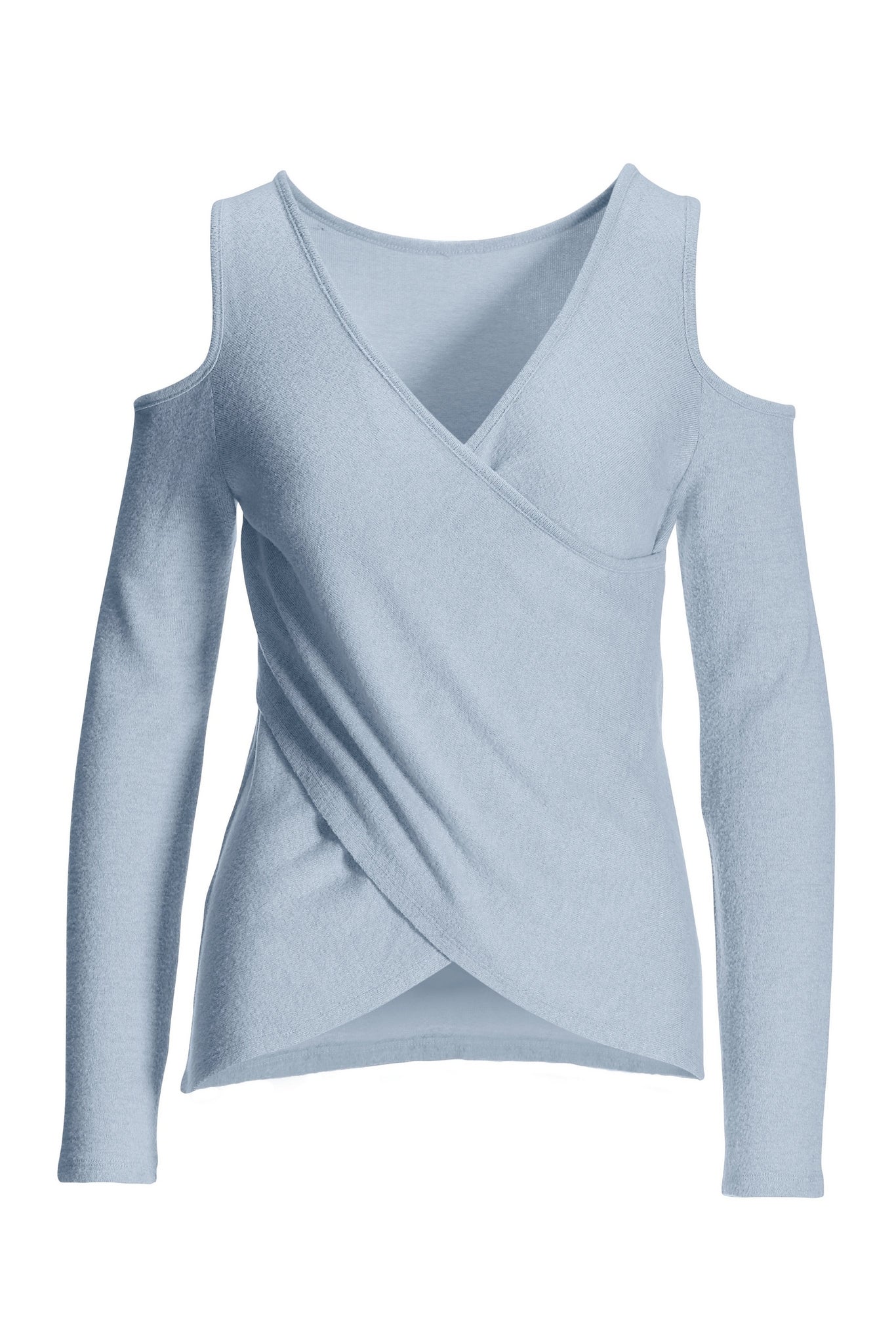 So Soft Cold Shoulder Surplice top Denim